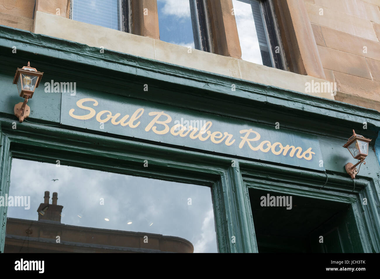 Soul Barber Rooms, barbers, Finnieston, Glasgow, Scotland, UK Stock Photo