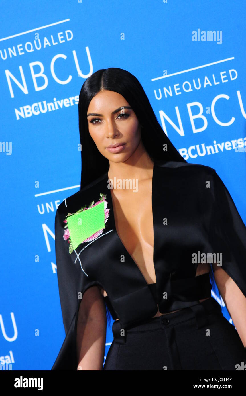 Kim Kardashian attending the 2017 NBCUniversal Upfront event at the