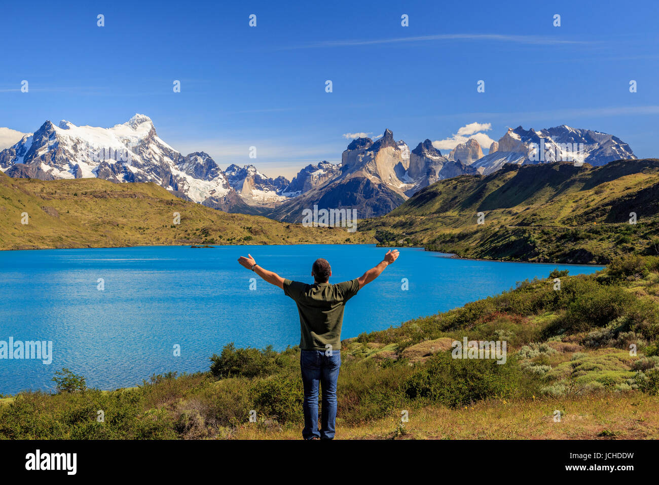 Nationalpark Torres del Paine ( Parque Nacional Torres del Paine) ist einer der bekanntesten Nationalparks in Patagonien, Chile Stock Photo