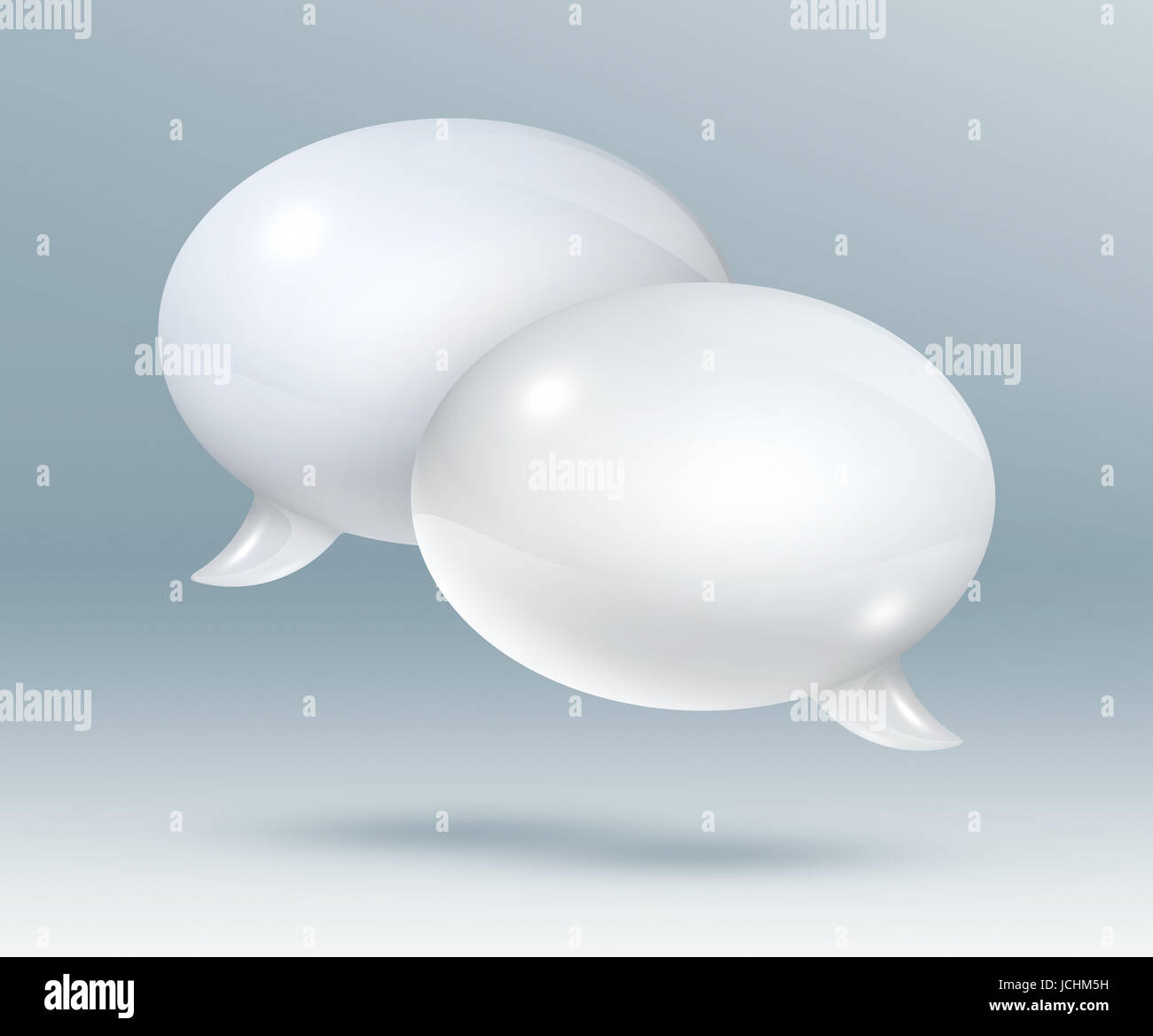3D white speech bubbles on a grey background Stock Photo - Alamy