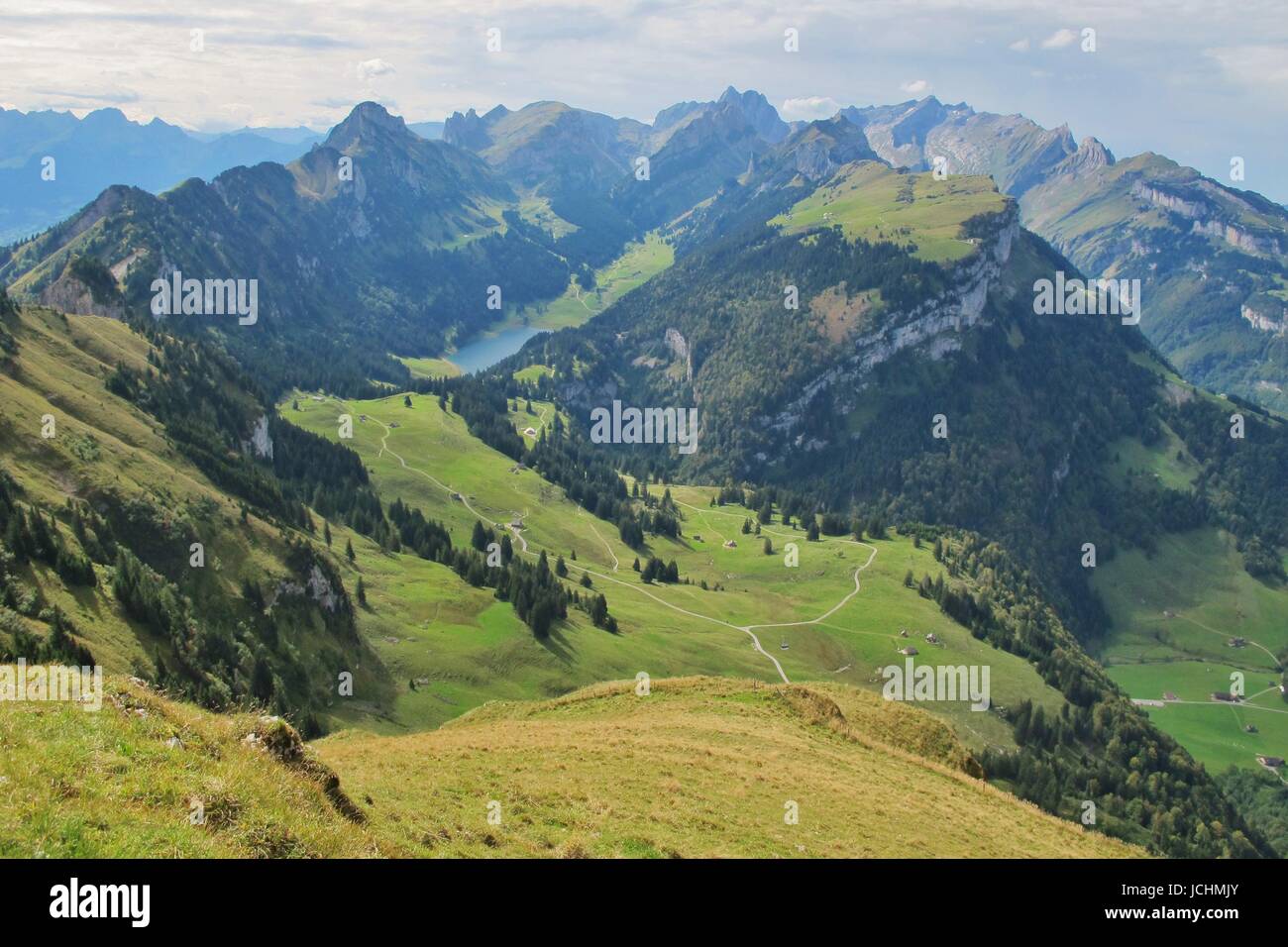 view from kamor to alpstein Stock Photo