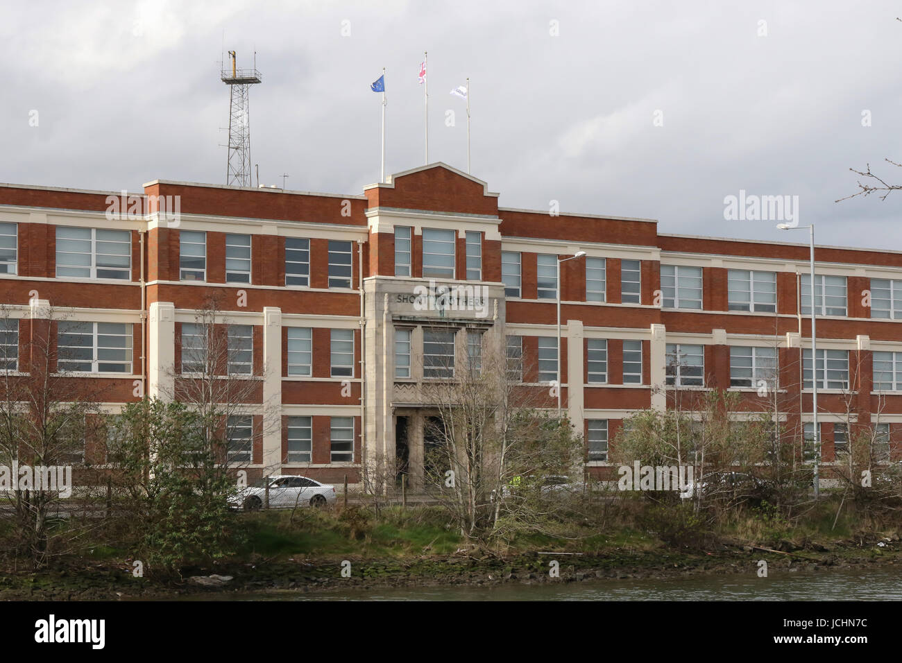 Bombardier Aerospace, Belfast Harbour Estate, Northern Ireland. Stock Photo