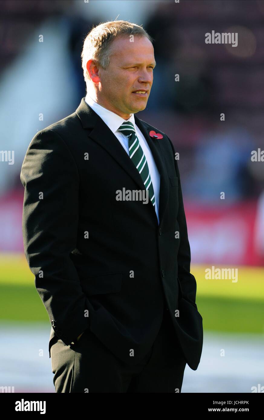 JOHN HUGHES HIBERNIAN FC MANAGER HEARTS V HIBERNIAN TYNECASTLE