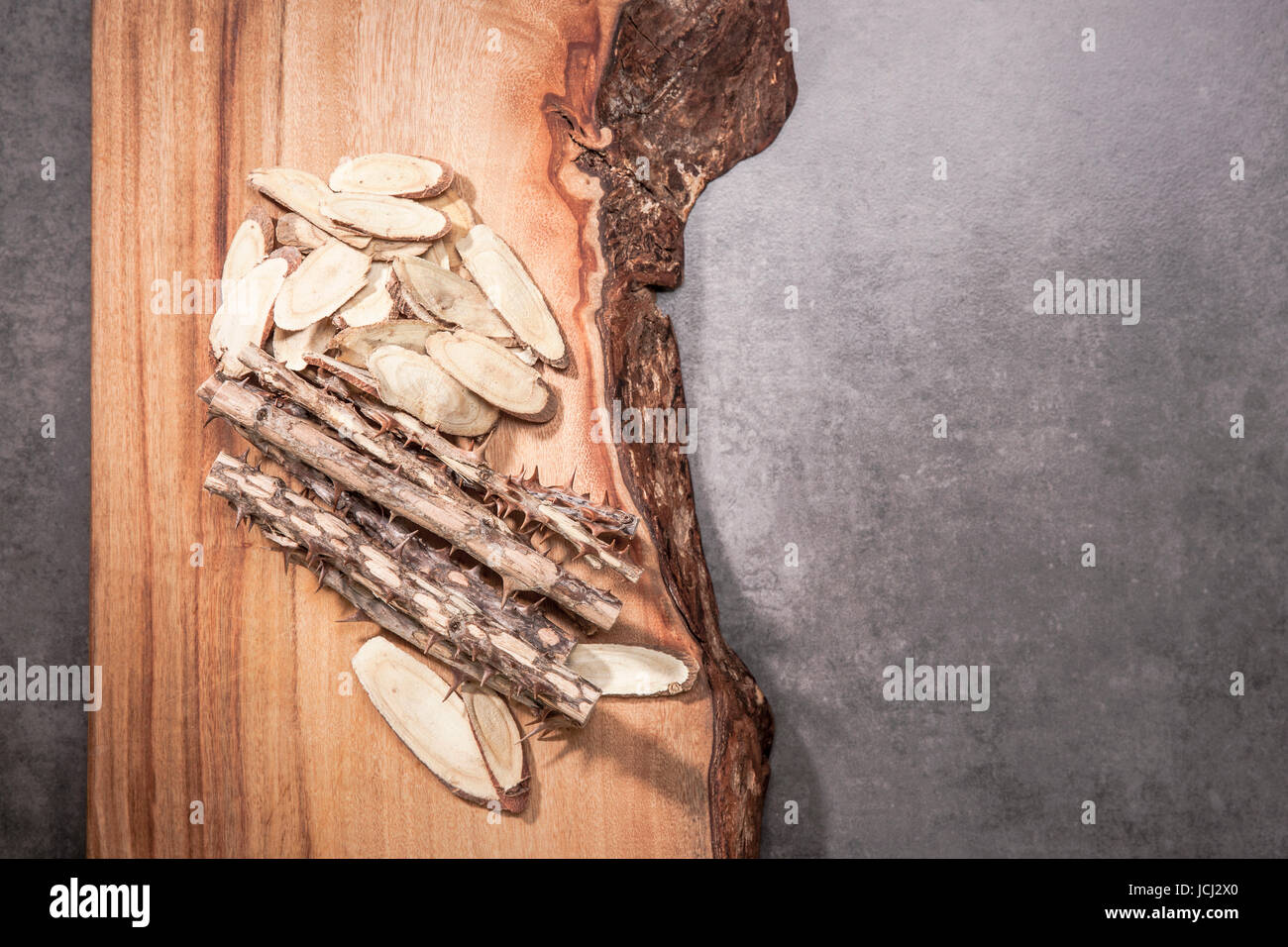 Traditional Korean medicine, Siberian ginseng Stock Photo