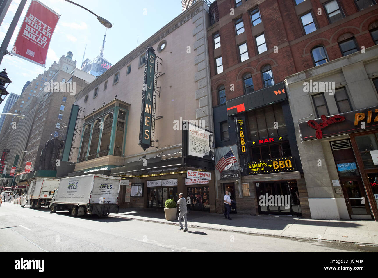 St James theatre featuring present laughter New York City USA Stock Photo