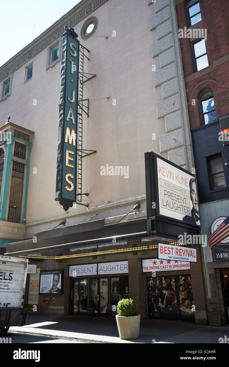 St James theatre featuring present laughter New York City USA Stock Photo