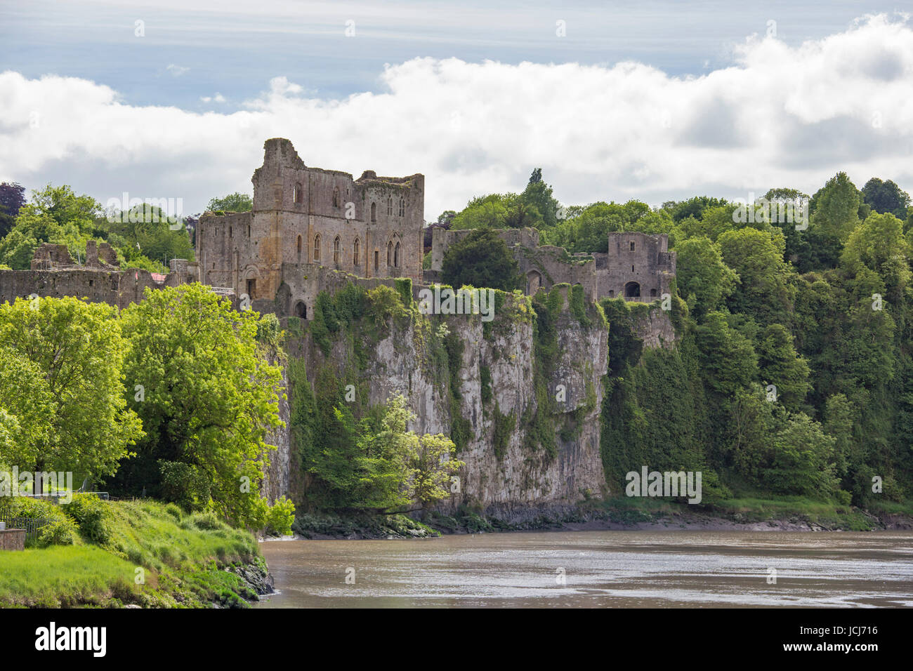 Historic Chepstow Castle, Chepstow, Monmouthshire, Wales, UK Stock Photo