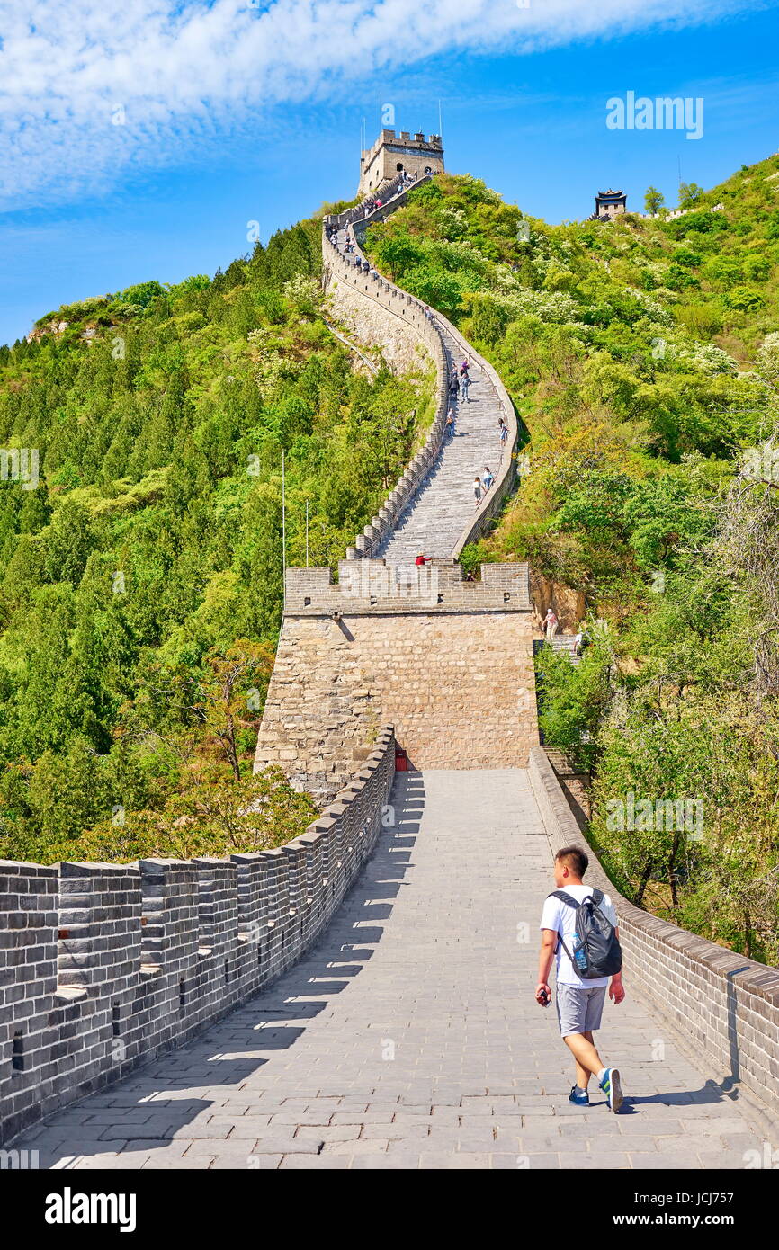 The Great Wall of China, UNESCO World Heritage Site, Beijing District, China Stock Photo