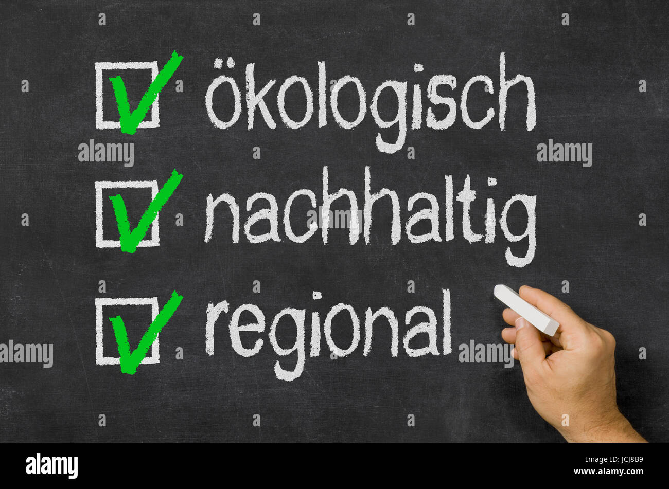 ökologisch, nachhaltig, regional Stock Photo