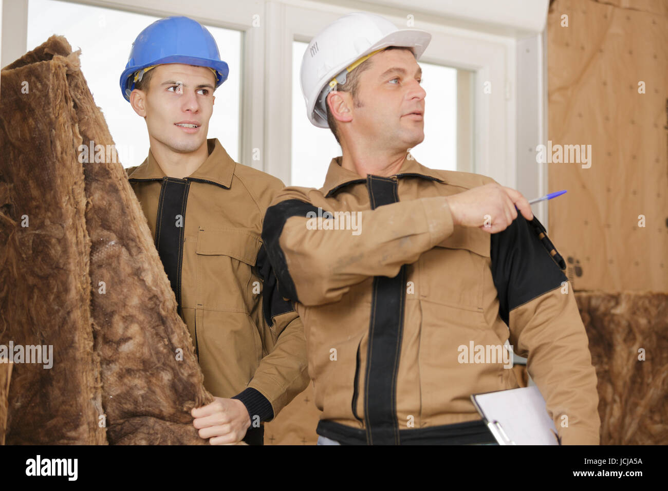 Where To Put Wood Fiber Insulation Boards On A Wall Stock Photo Alamy