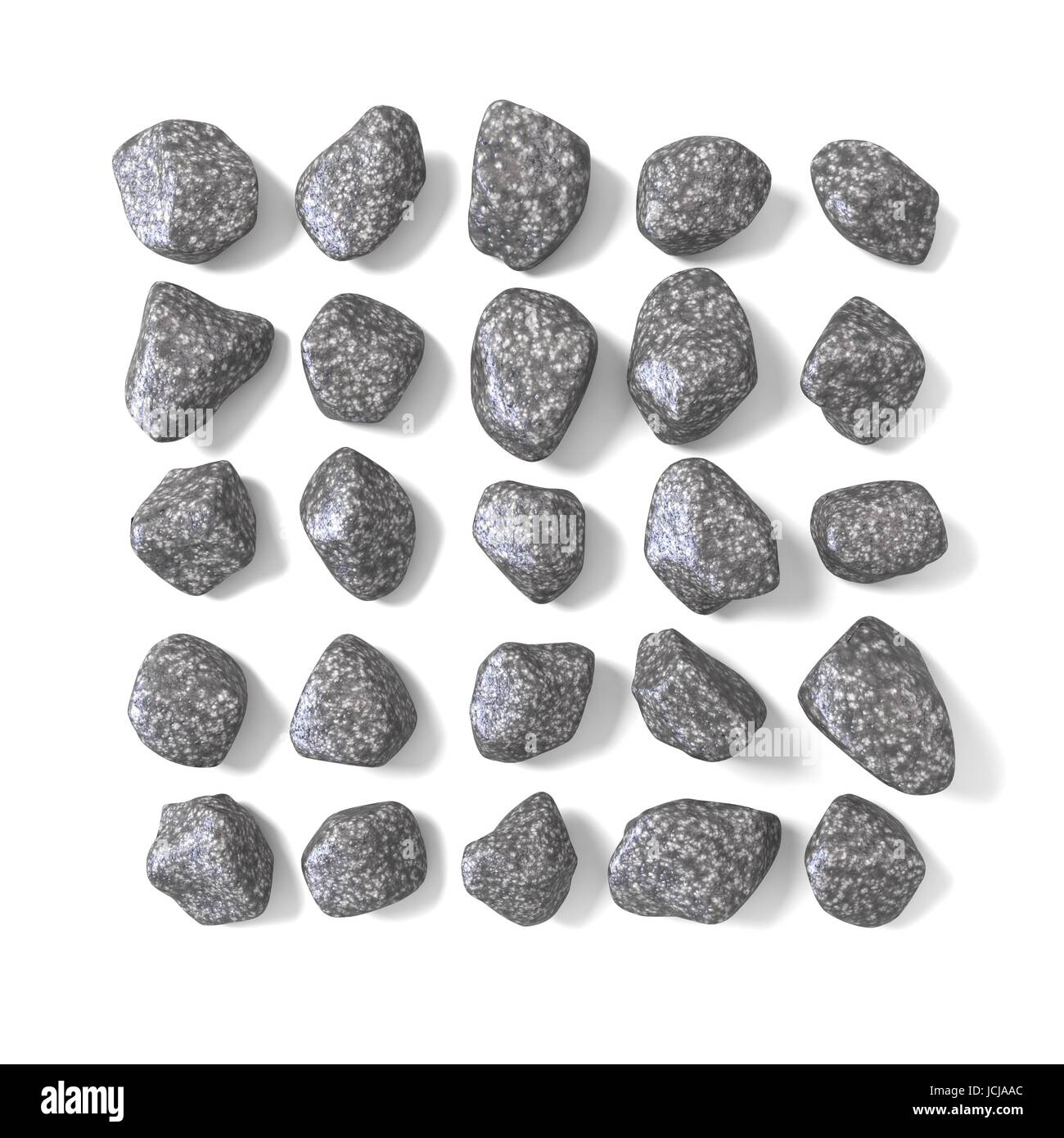 Abstract array made of rocks 3D render illustration isolated on white ...