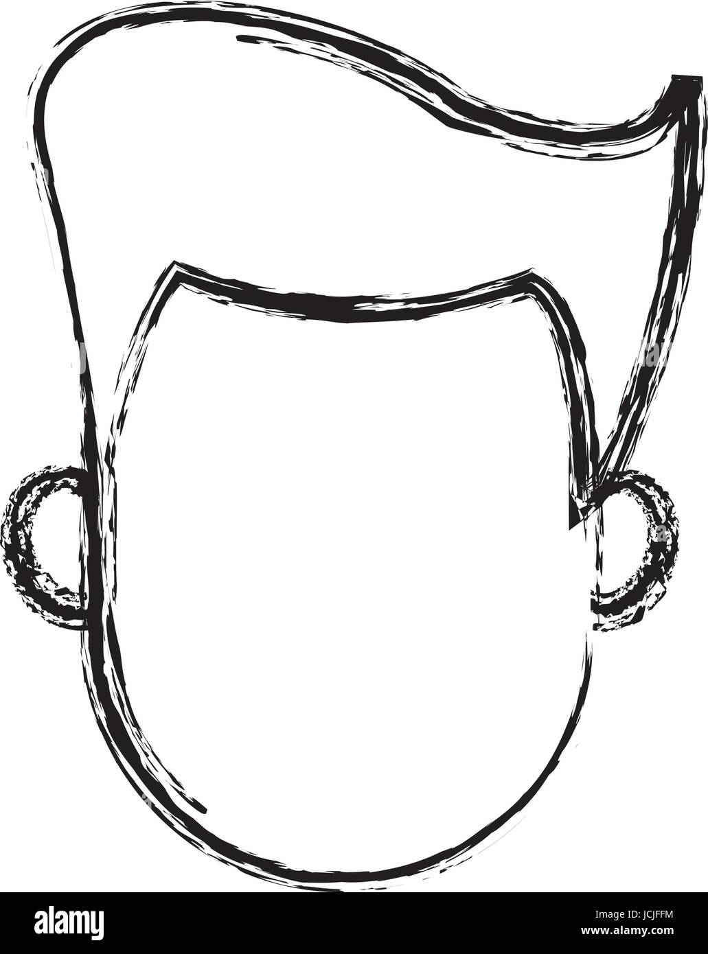 Man Cartoon Hair Faceless Portrait Sketch Stock Vector Image Art Alamy