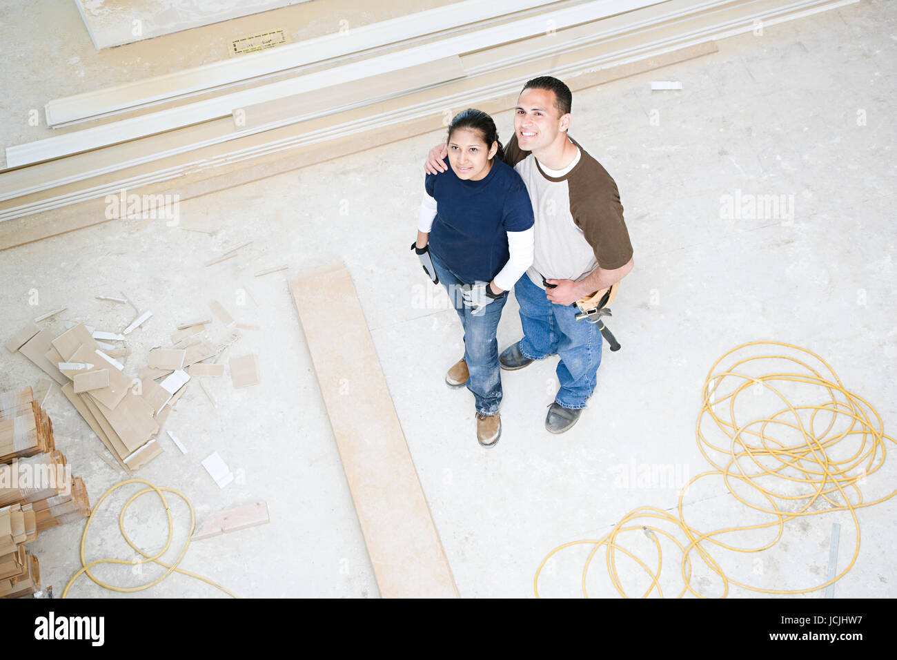A couple in their new home Stock Photo - Alamy