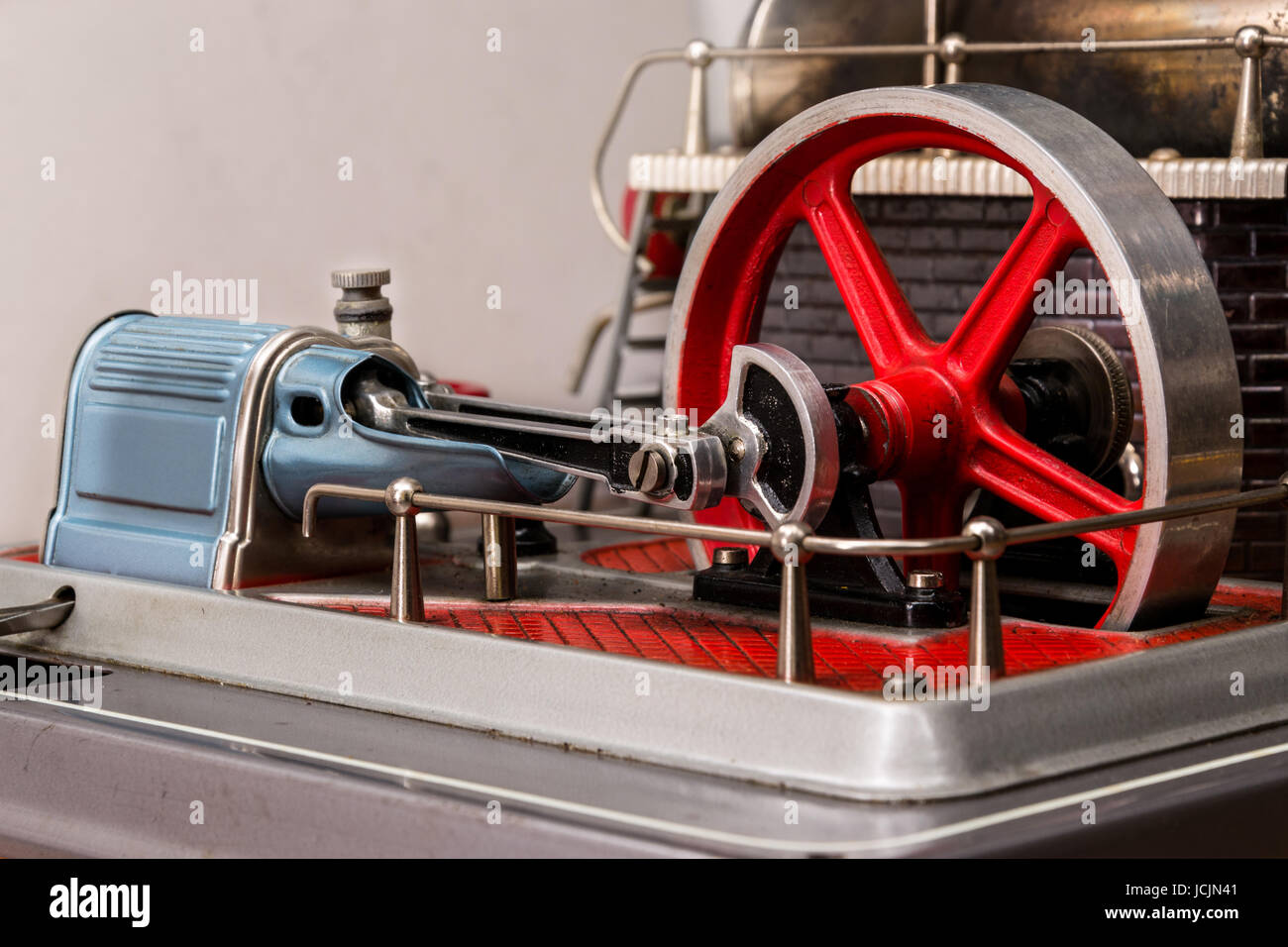 View of the flywheel of a steam engine Stock Photo Alamy