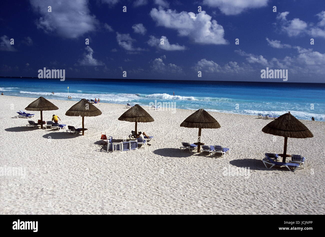 The Beach of Cancun in the Province Yucatan in the south of Mexico Stock Photo