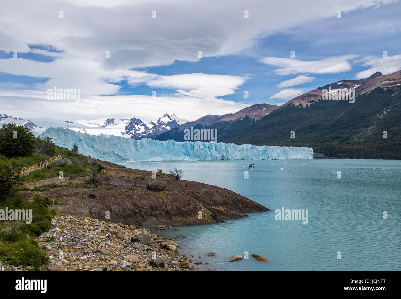 Perito Moreno Glacier at Los Glaciares National Park in Patagonia - El Calafate, Santa Cruz, Argentina Stock Photo