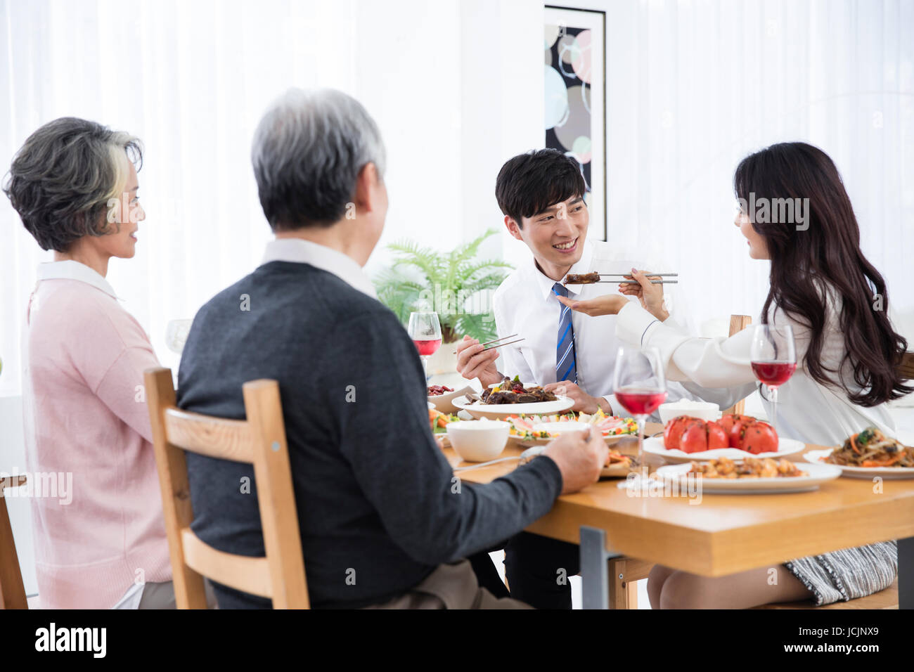 Lifestyle of harmonious family Stock Photo