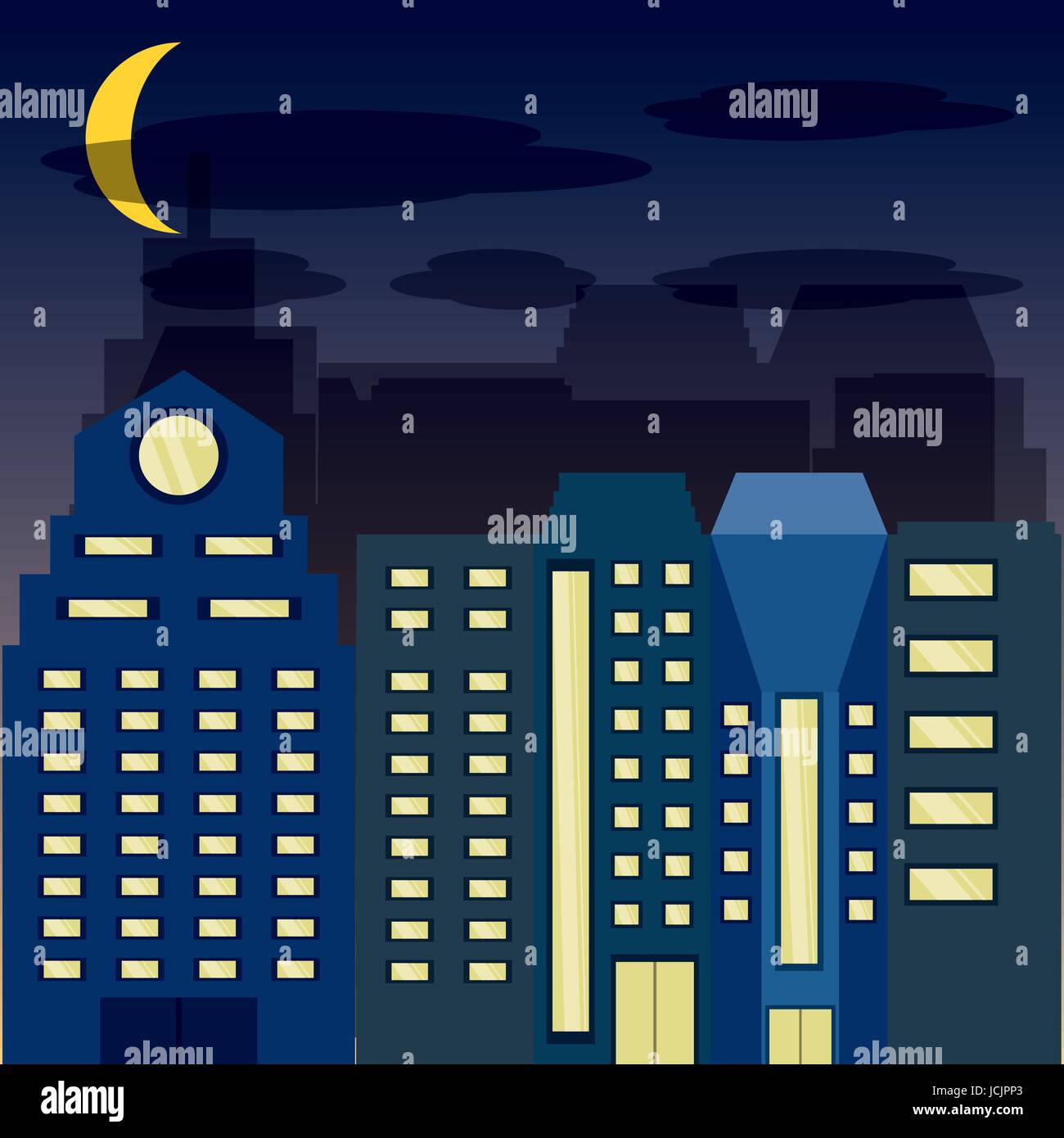 cityscape with buildig in the night Stock Vector Image & Art - Alamy