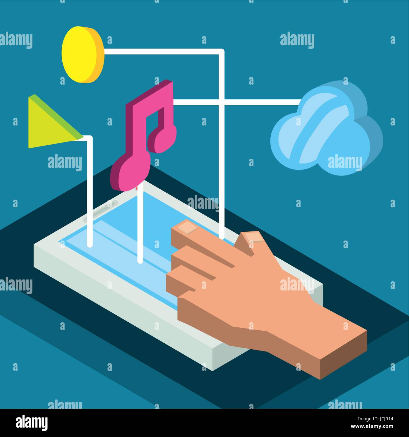 isometric smartphone with apps options Stock Vector Image & Art - Alamy