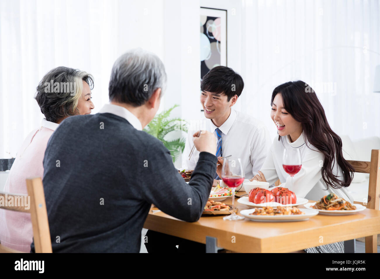 Portrait of harmonious family Stock Photo - Alamy