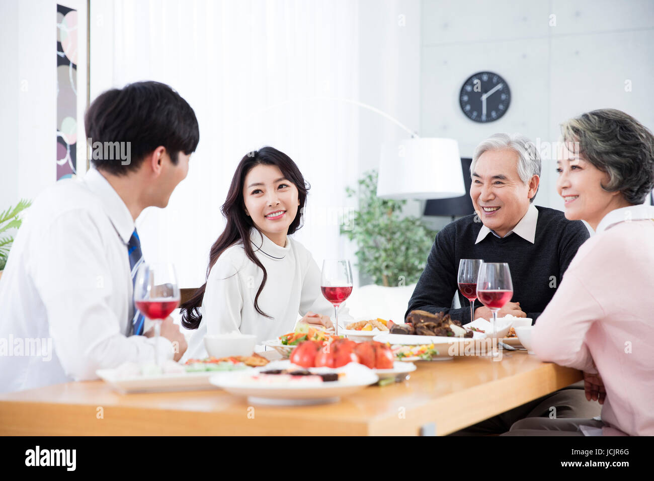 Portrait of harmonious family Stock Photo - Alamy