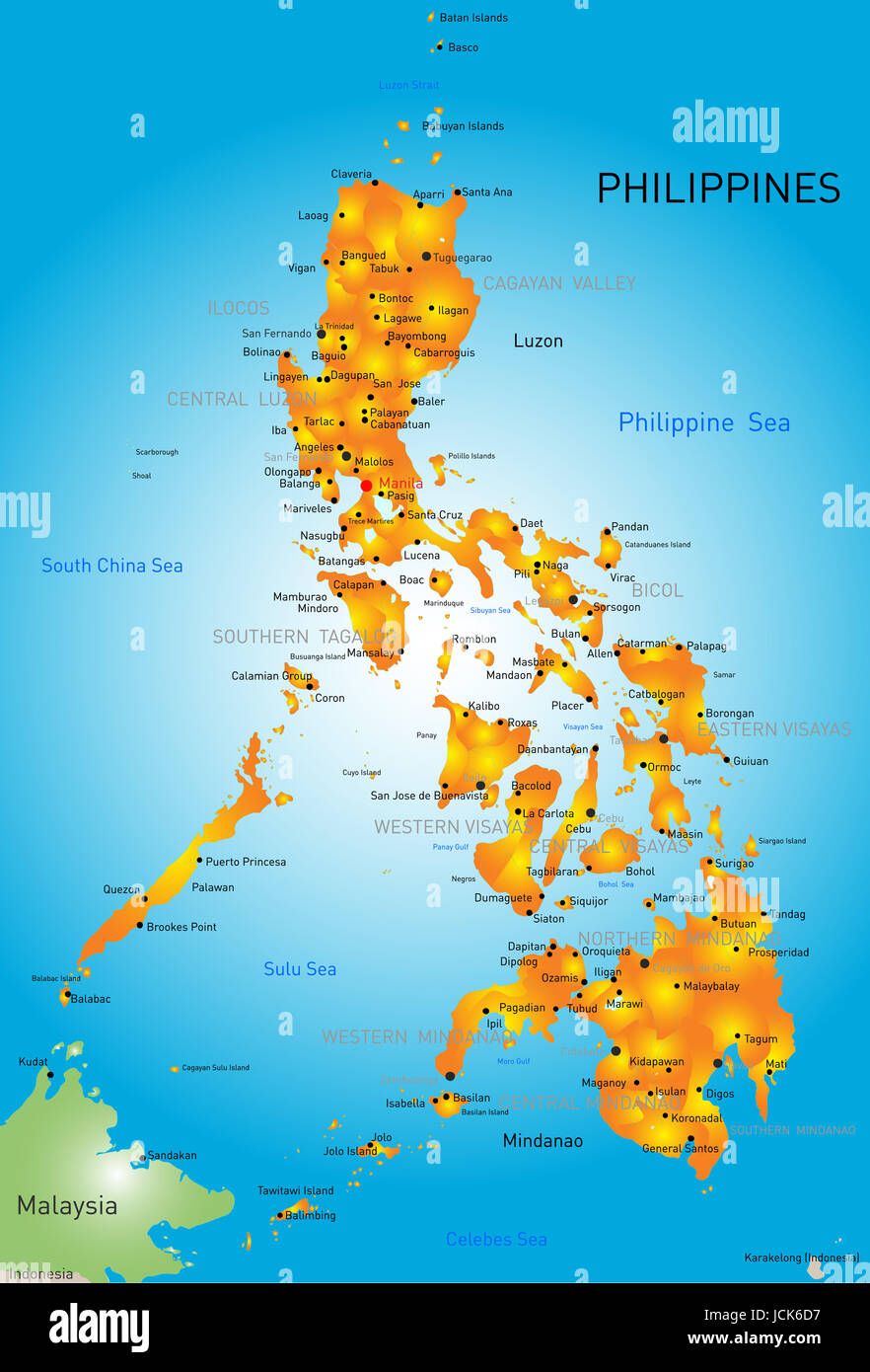 Vector color map of Philippines Stock Photo