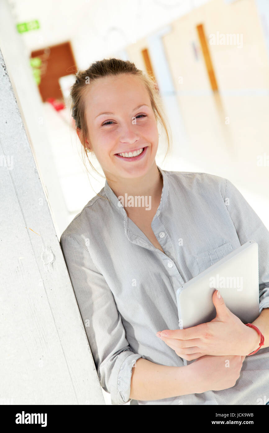 Portrait of cheerful student girl Stock Photo - Alamy