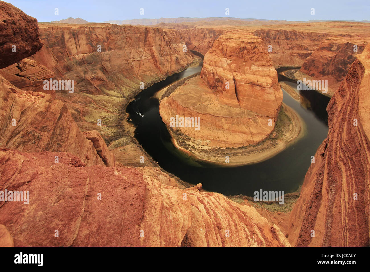 Horseshoe bend seen from overlook, Arizona Stock Photo Alamy