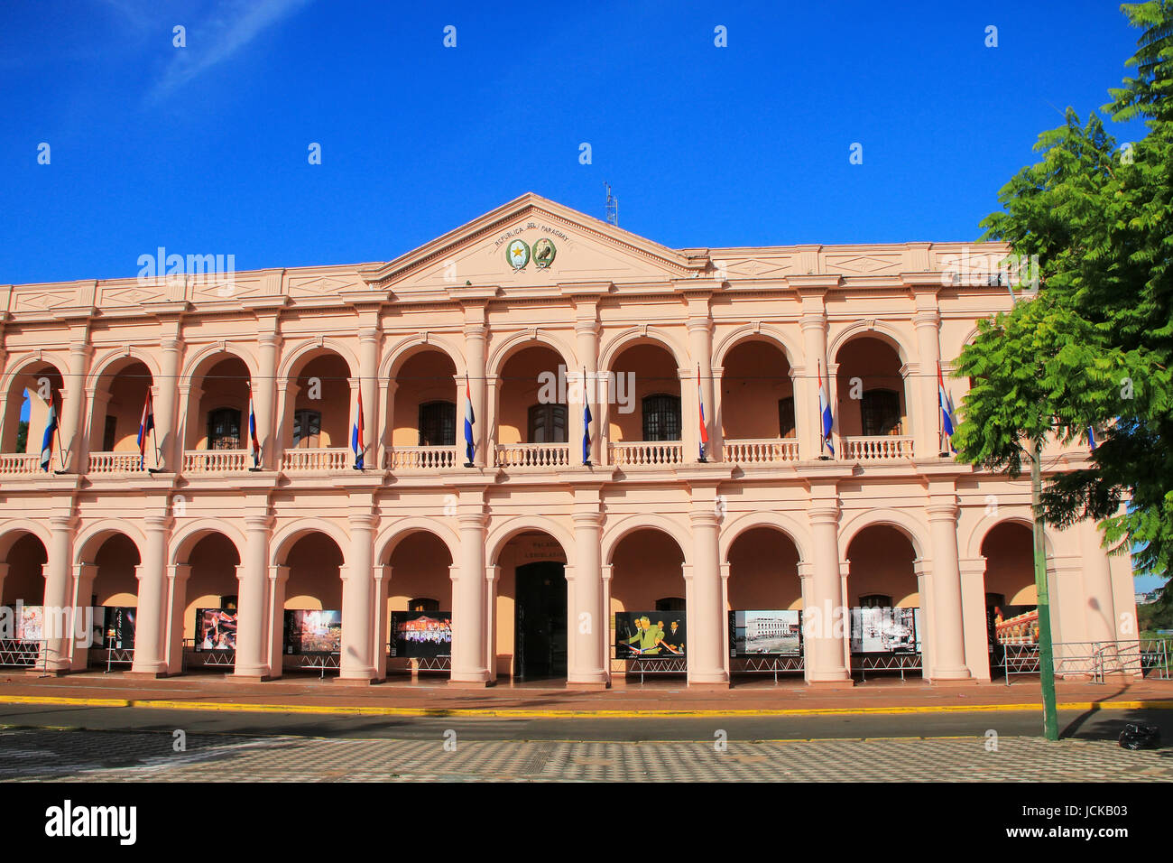 Town Council building (Cabildo) in Asuncion, Paraguay. It is home for Cultural Center of the Republic of Paraguay. Stock Photo