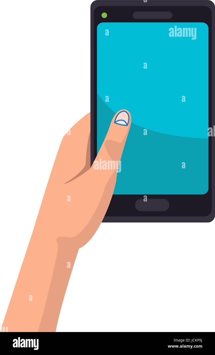 hand holding smartphone application digital Stock Vector Image & Art ...