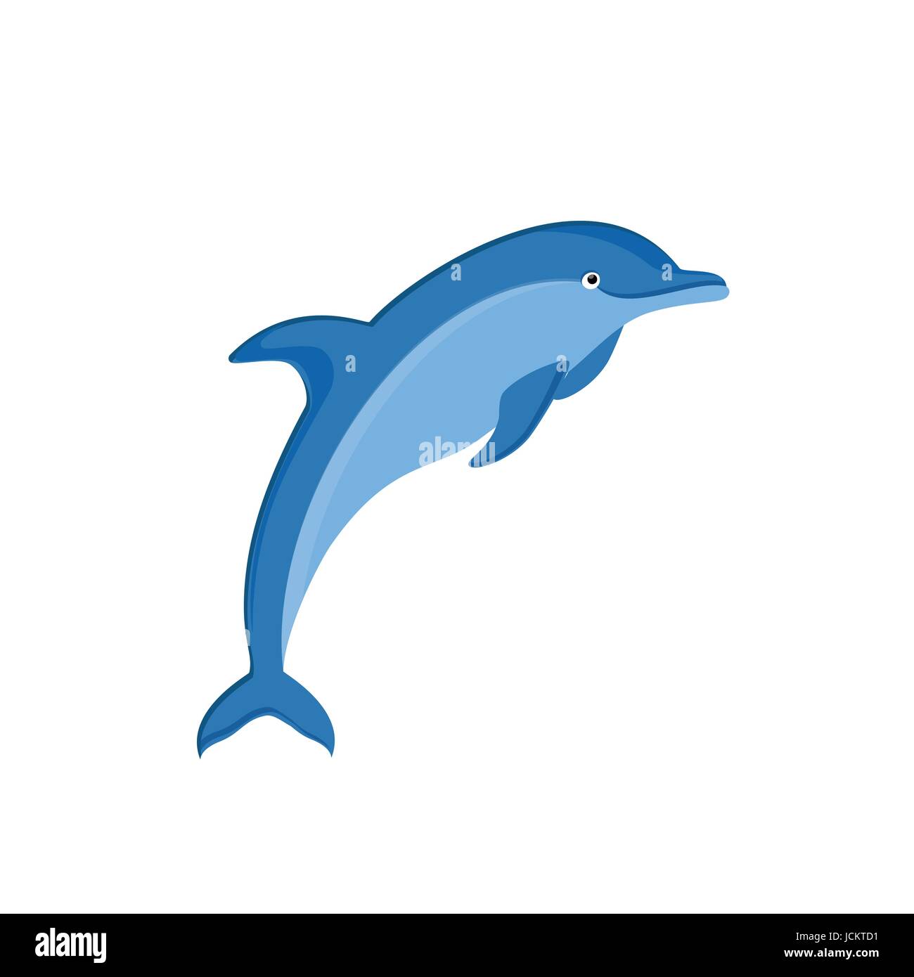 Vector illustration jumping dolphin isolated on white background