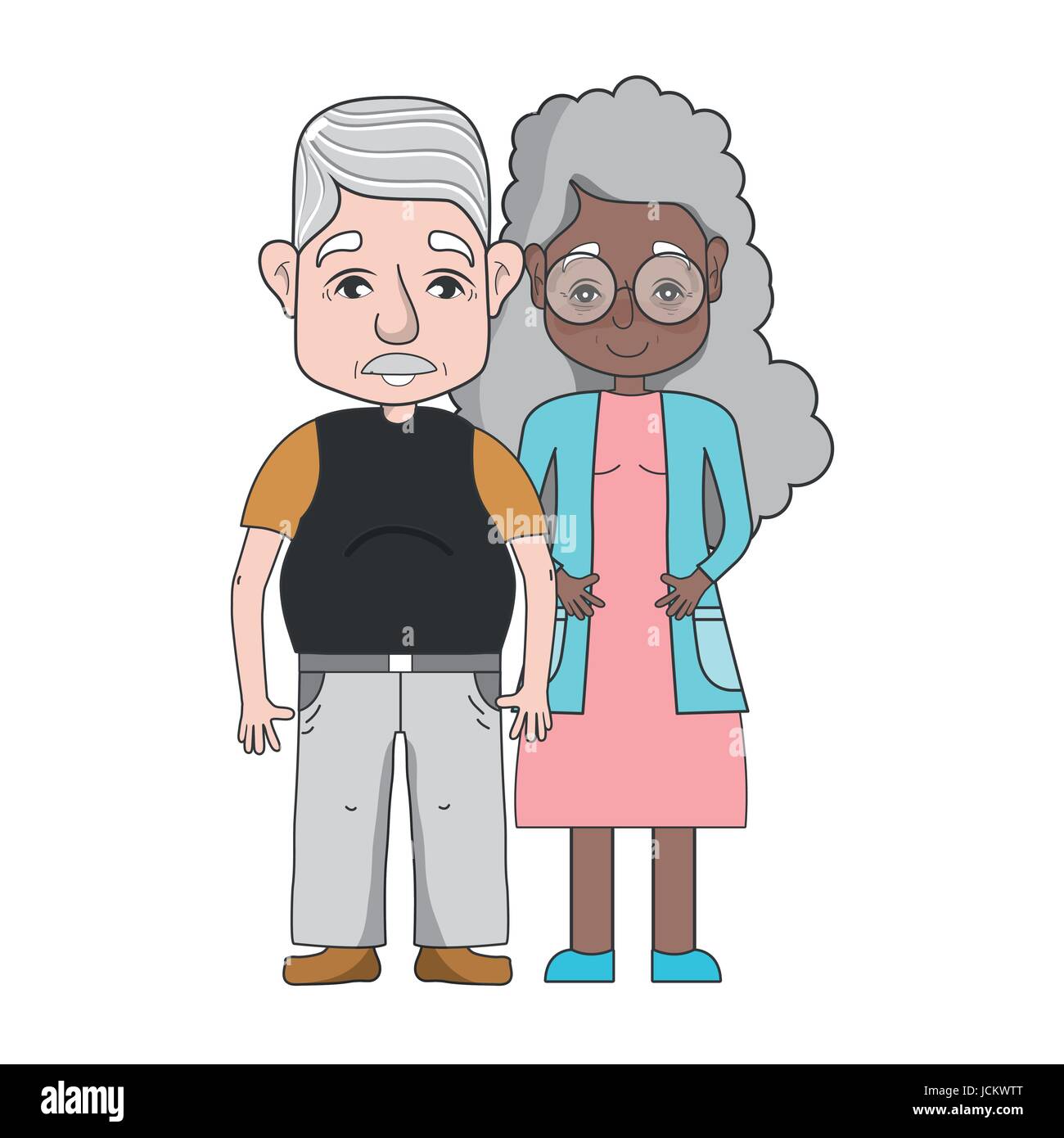 old people couple together forever Stock Vector