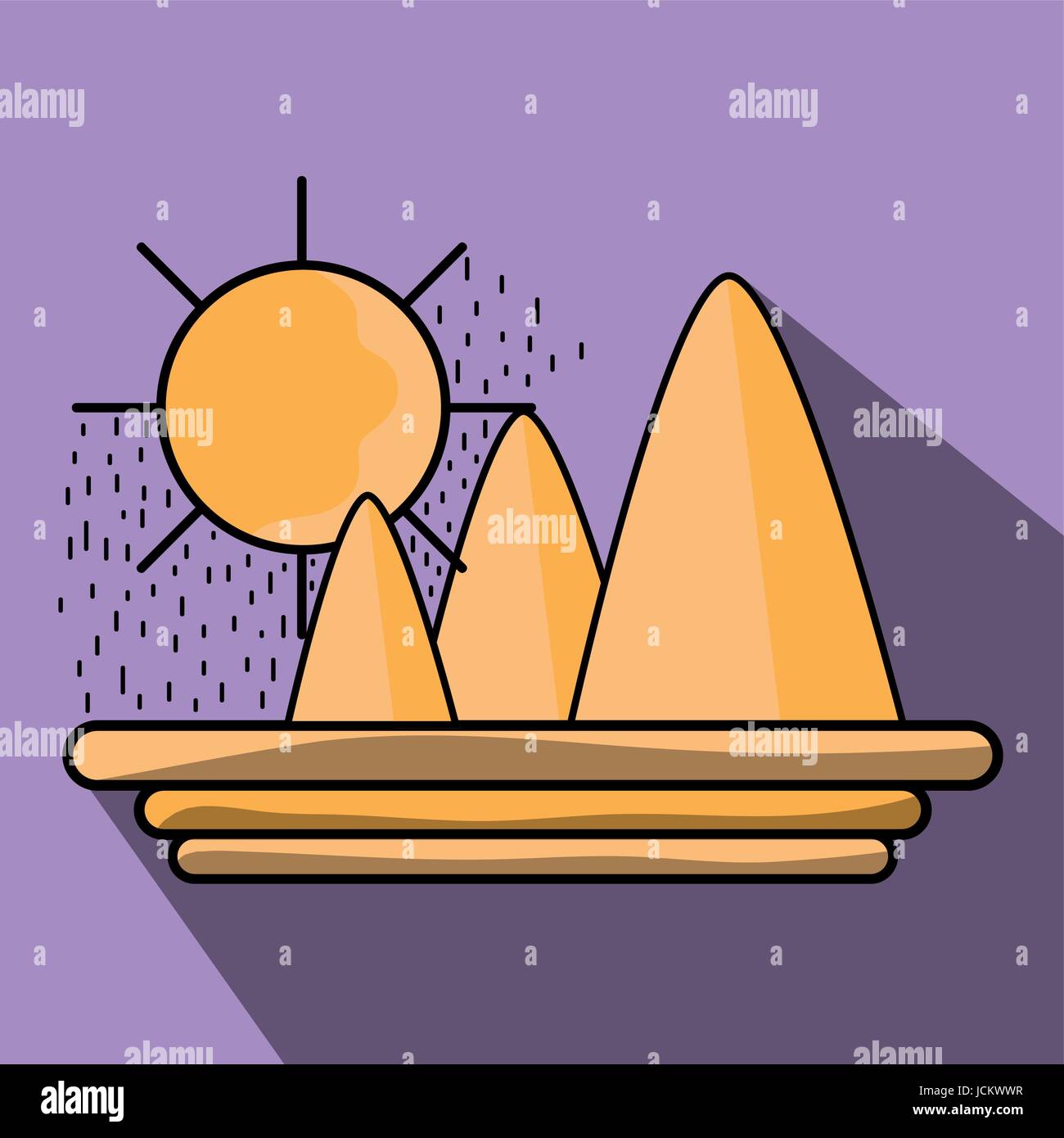 mountains in the desert with sun Stock Vector Image & Art - Alamy