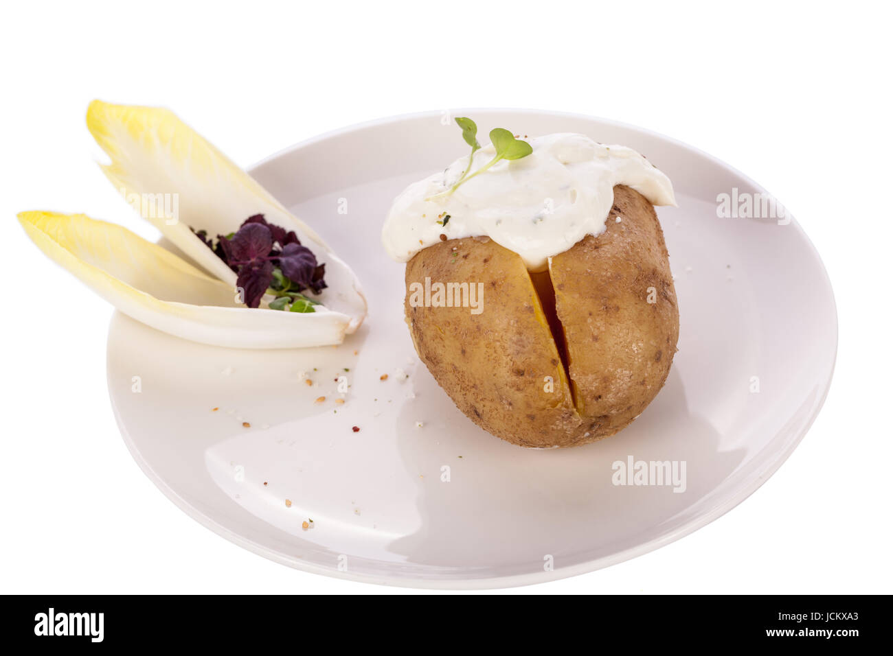 frische folien kartoffel aus dem ofen mit kräuter quark sour cream und ...