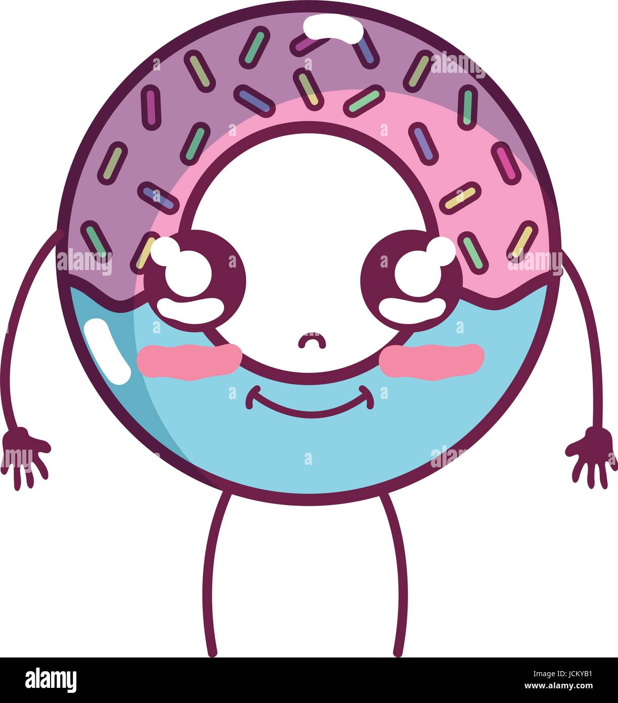 kawaii cute happy donut dessert Stock Vector Image & Art - Alamy