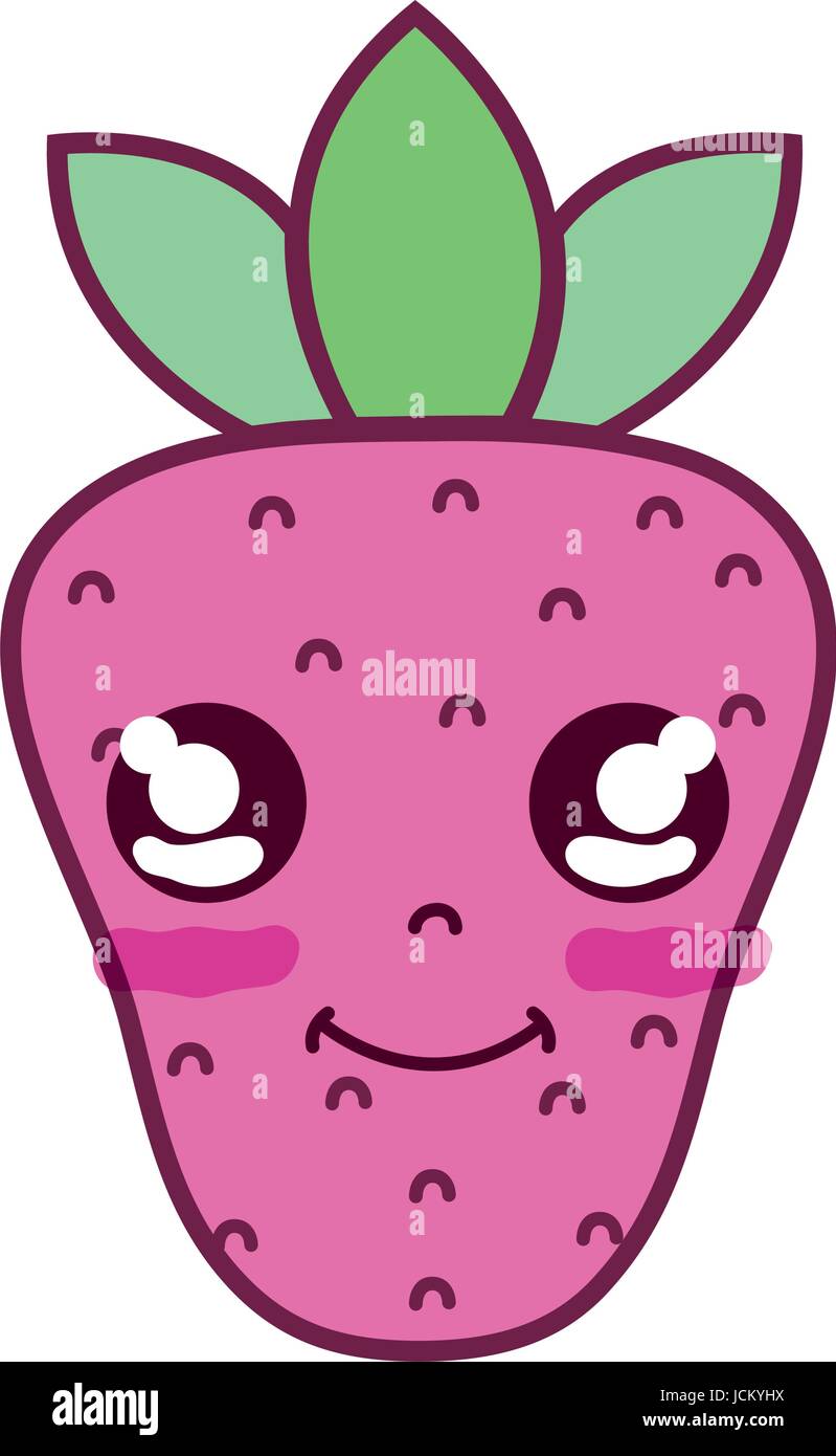 kawaii cute happy strawberry fruit Stock Vector Image & Art - Alamy
