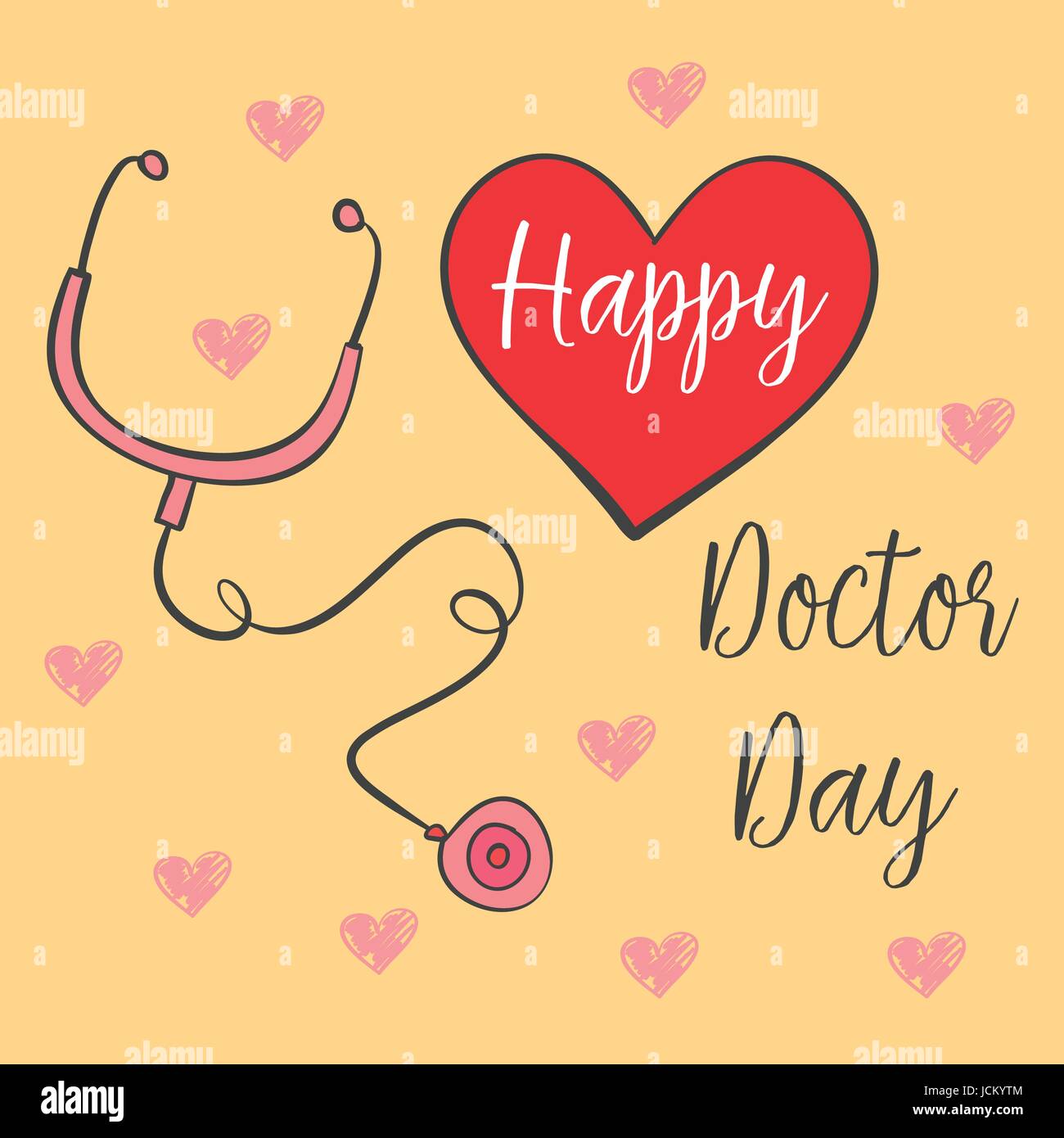 Happy doctor day card style vector illustration Stock Vector Image