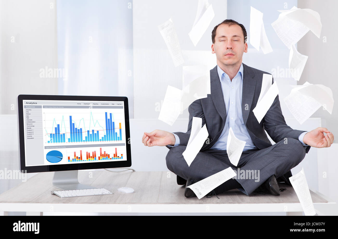 Digital composite man meditating hi-res stock photography and images ...