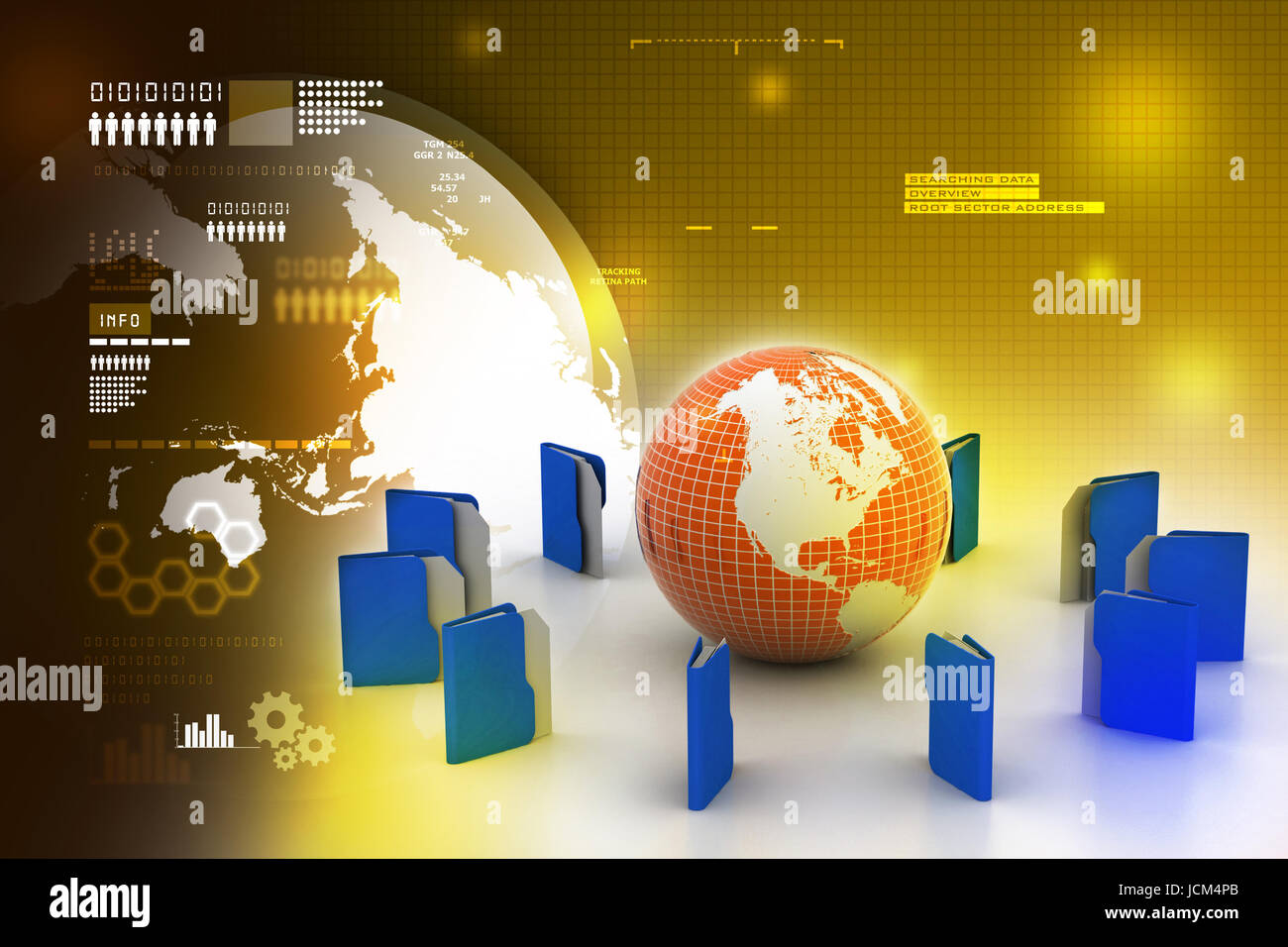 File folders around Earth Stock Photo - Alamy