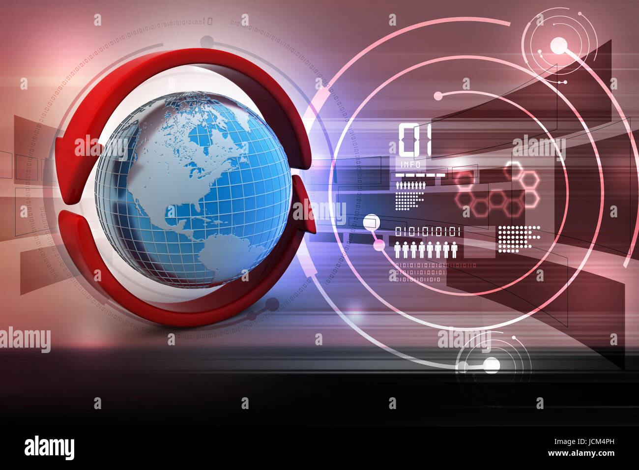 Earth with arrow circle around Stock Photo - Alamy