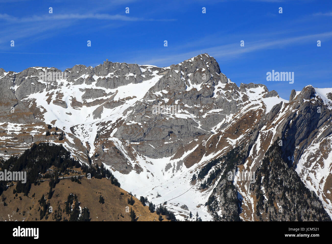 Pilatus mountain Switzerland Swiss Alps mountains aerial view photography photo Stock Photo