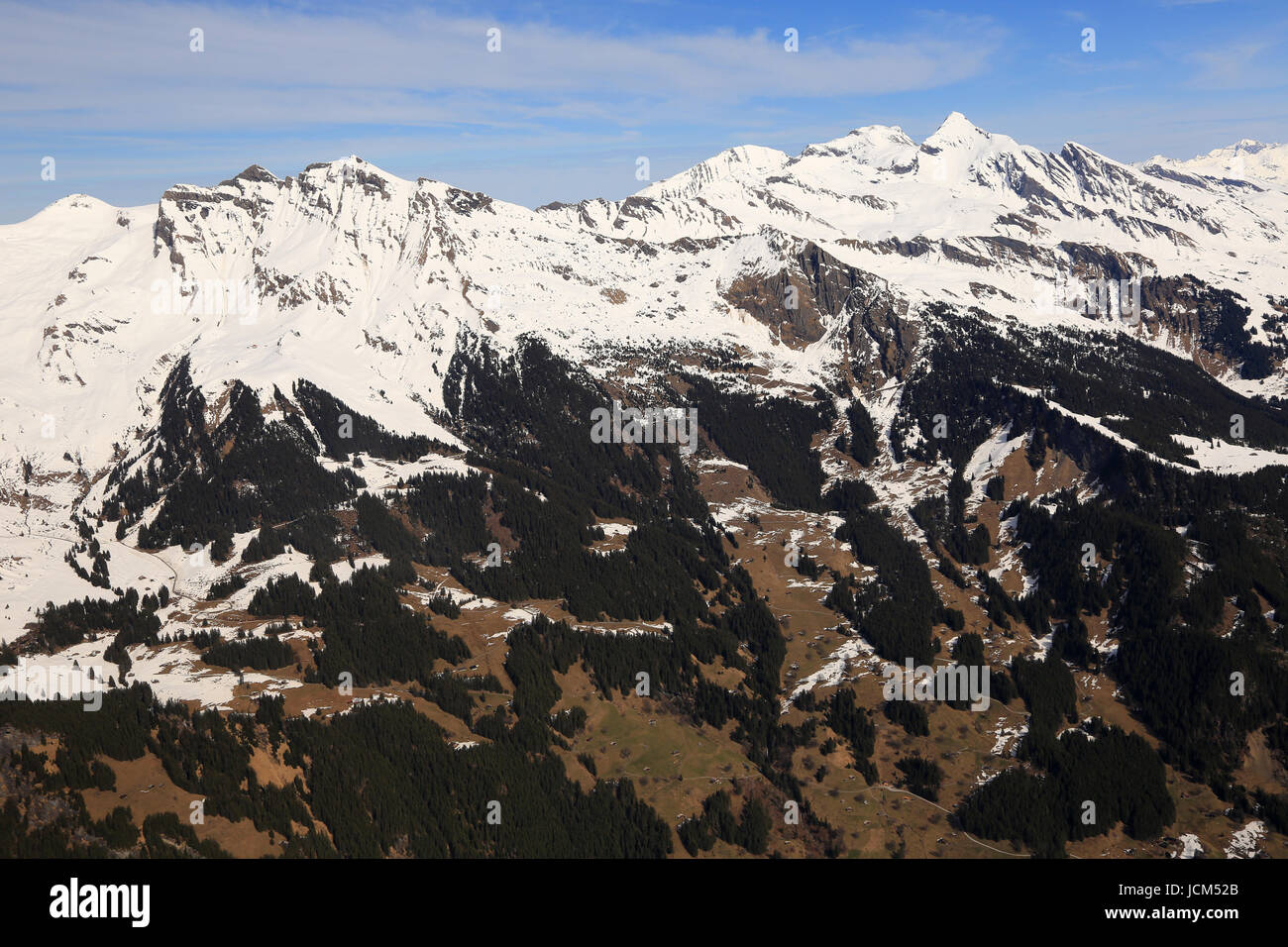 Schwarzhorn Reeti Faulhorn Swiss Alps mountains Switzerland aerial view photography photo Stock Photo