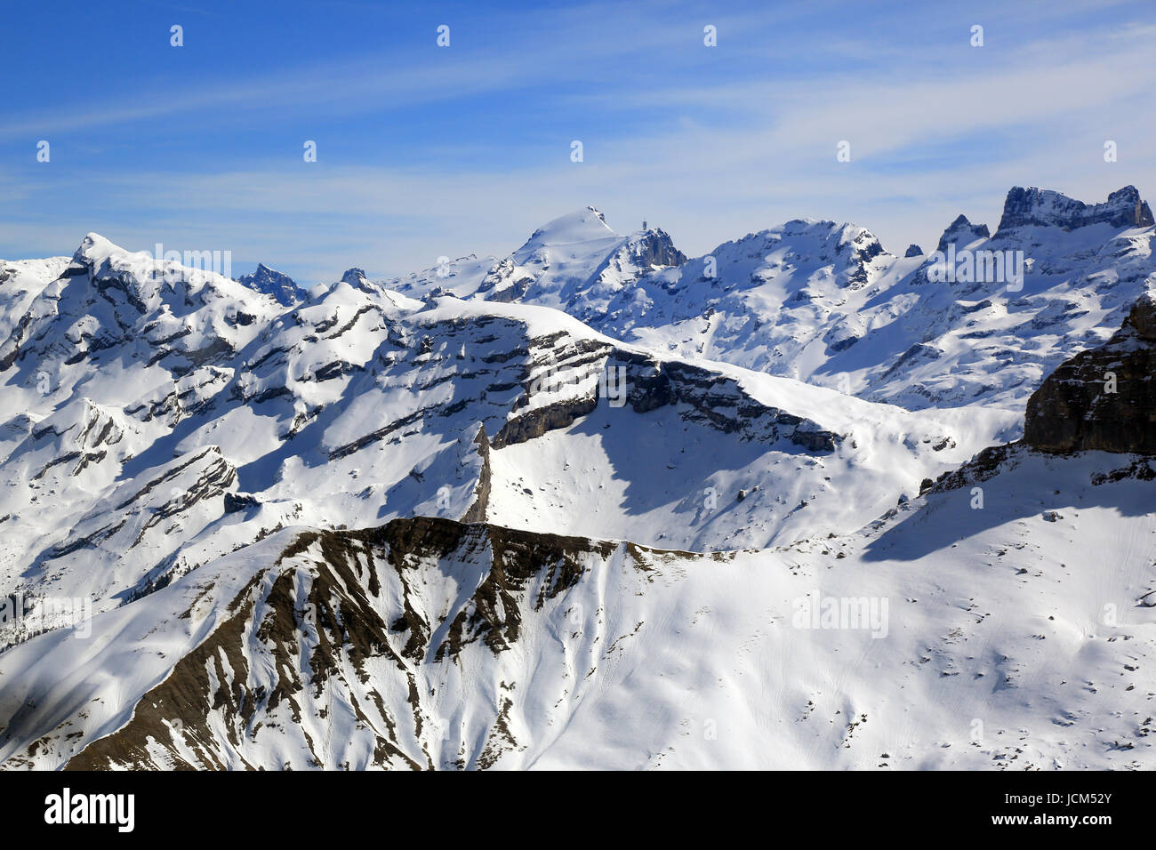 Alps panorama Switzerland Swiss mountains aerial view photography photo Stock Photo