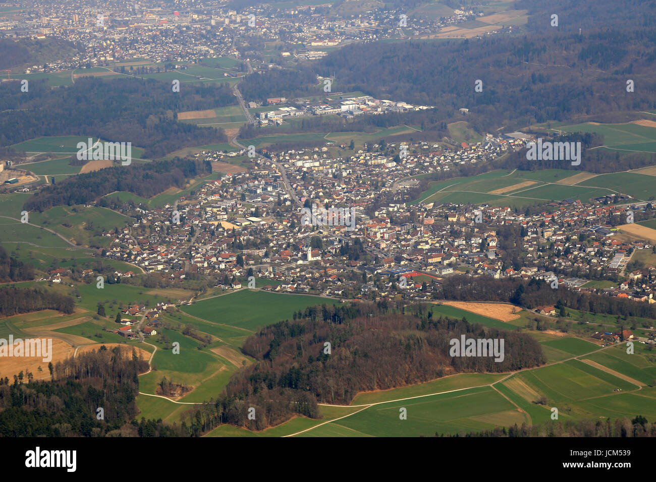 Seon Canton Aargau Switzerland aerial view photography photo Stock Photo