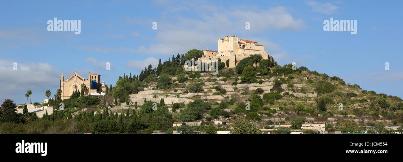 Arta Majorca Mallorca Balearic Islands panorama church Spain travel Stock Photo