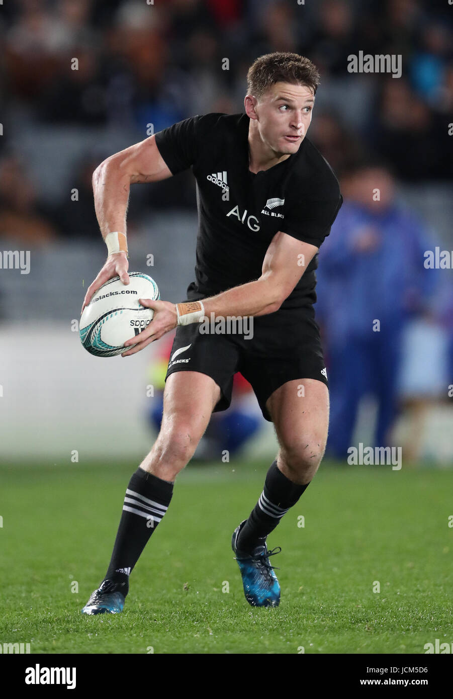 New Zealand's Beauden Barrett during the June International Test match at Eden's Park, Auckland. Stock Photo