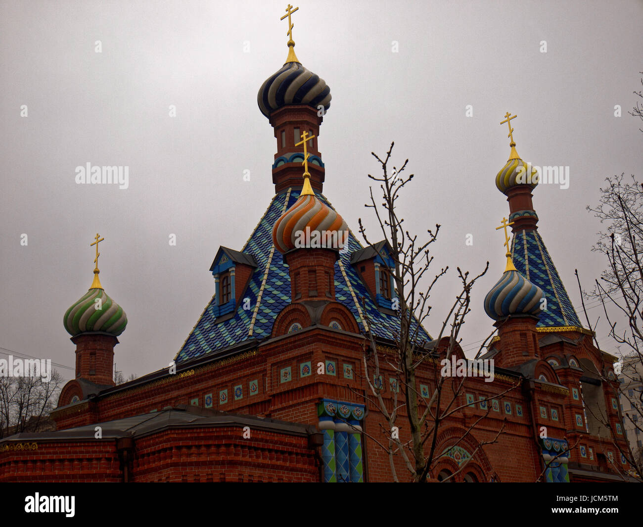 the Orthodox Church in Moscow on background of cloudy sky Stock Photo ...