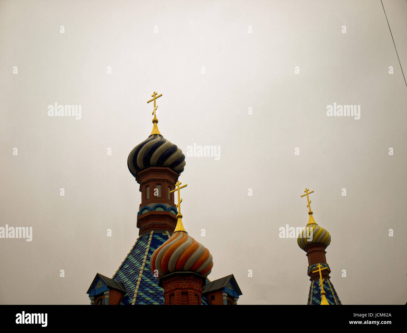 the Orthodox Church in Moscow on background of cloudy sky Stock Photo ...