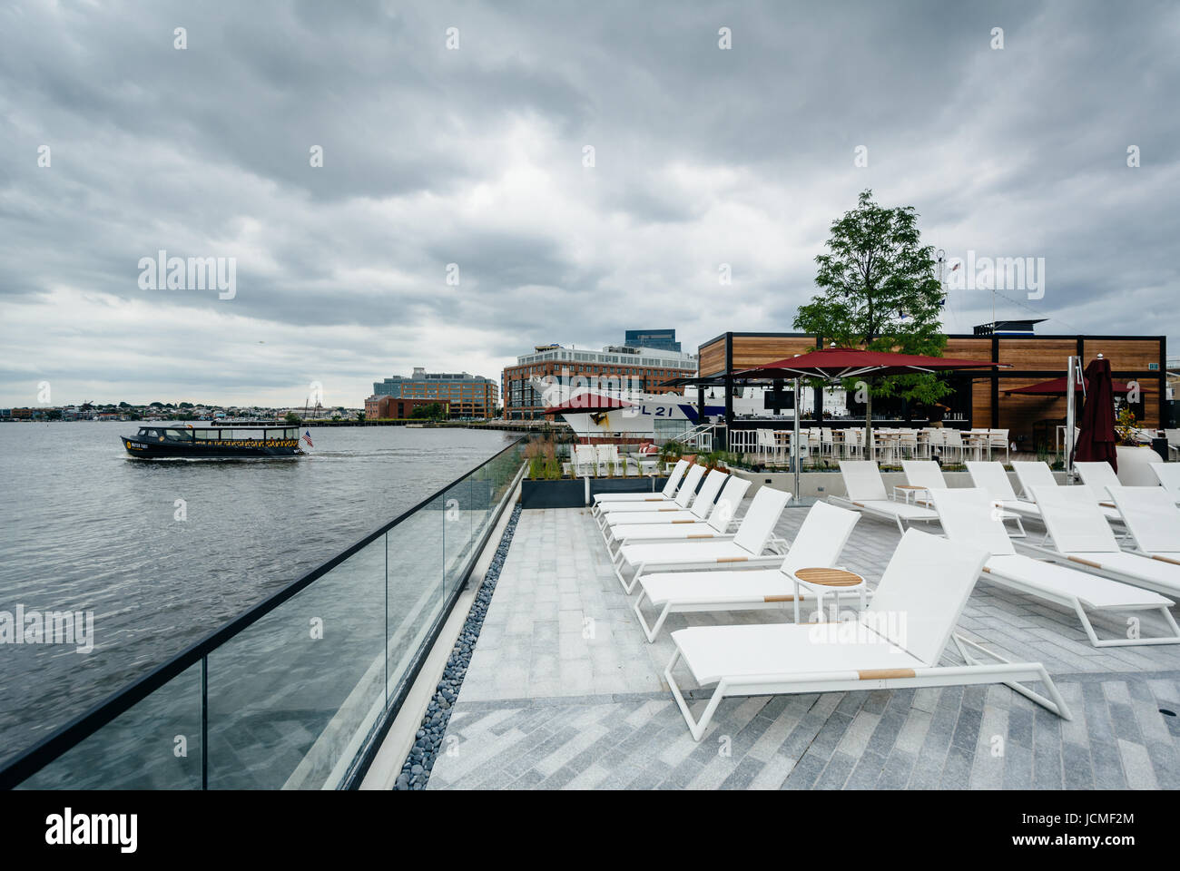 The pool area of the Sagamore Pendry Hotel in Fells Point, Baltimore