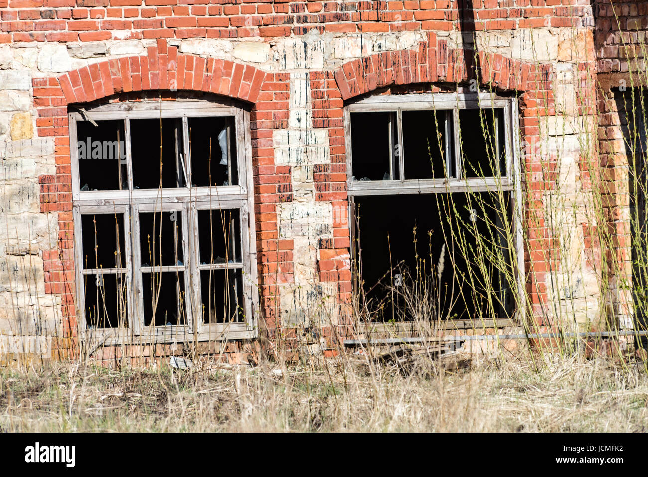 abandoned building ruins on blue sky Stock Photo - Alamy